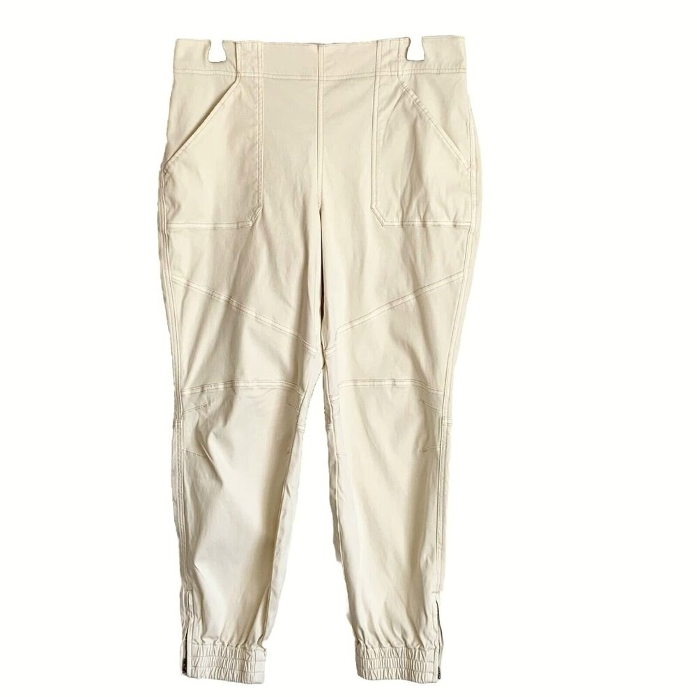 Spanx Sandstone Jogger Pants Womens 2X Zip Ankles Causal High Rise Pull On